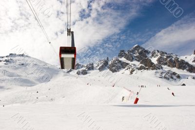 Aerial tramway at ski resort