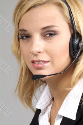 woman with headset