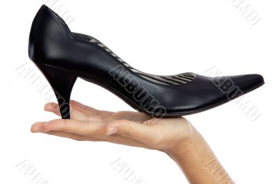 Hand whit shoe Hand whit shoe