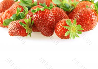 fresh bright juicy strawberry over white