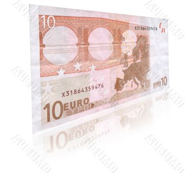 10 Euro banknote with reflection
