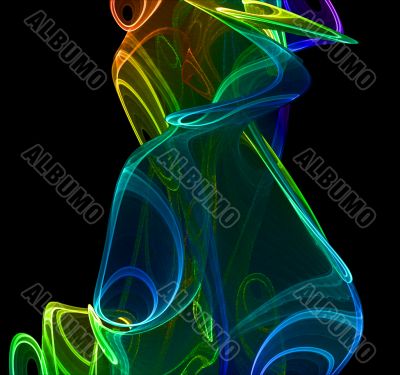 colourful smokey swirls on dark background