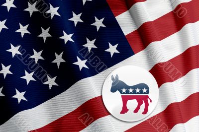 Democrat Logo on American Flag