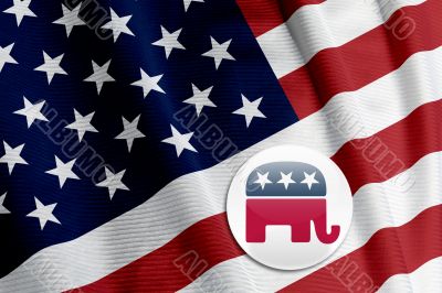 Republican Logo on American Flag
