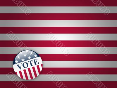 Vote Button on Stripes Background