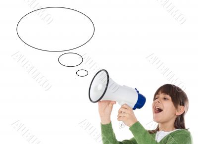 Girl with megaphone Girl with megaphone