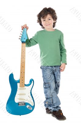 Boy whit electric guitar Boy whit electric guitar