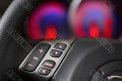 steering wheel &amp; speedometer blue