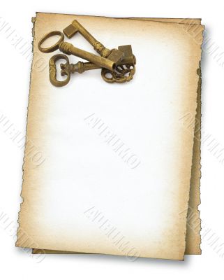 paper with old keys