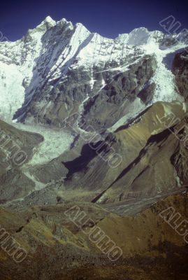 Langtang Peak and glacial moraines