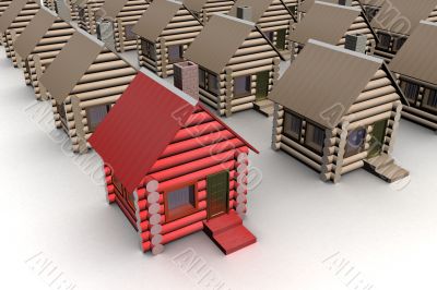 Standing out from the crowd. 3D image.