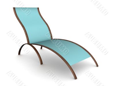 Deckchair on a white background. 3D image.