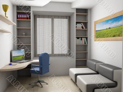 Interior of a room. 3D image.