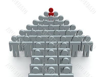 Index made of people. 3D image.