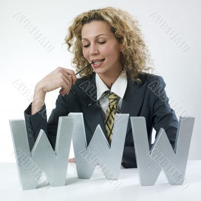 Pensive businesswoman