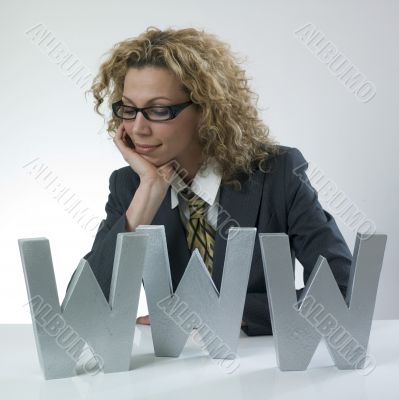 Pensive businesswoman