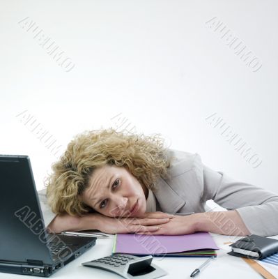 Depressed businesswoman