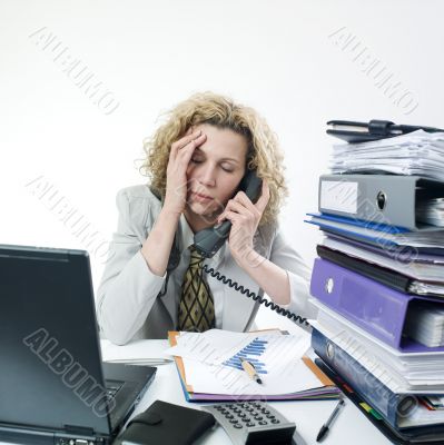 Fatigued businesswoman