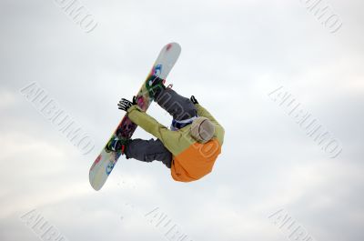 snowboarder twist jumping