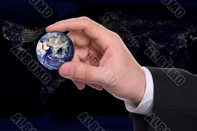 small earth in a hand small earth in a hand
