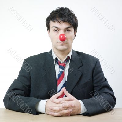 Businessman with red nose