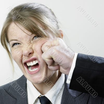 Punched businesswoman