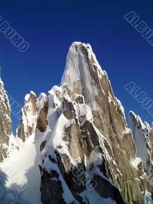 winter in mountains, rocks