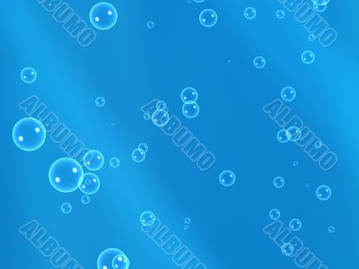 Abstract blue background with 3d bubbles