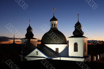 Orthodox temple on a background of a decline Orthodox temple on a background of a decline