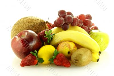 various of fresh ripe juicy fruits