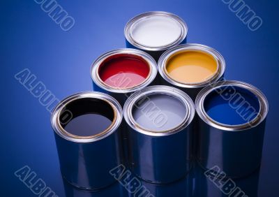 Paint and cans Paint and cans