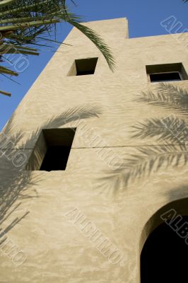 Arabic house wall in sunlight
