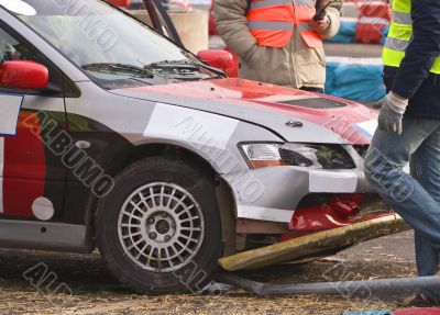 Rally car crash