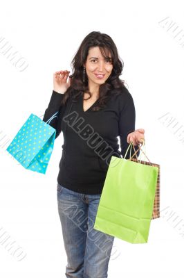 Woman holding shopping bags