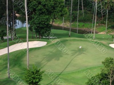 18th hole at tropical Golf course 18th hole at tropical Golf course