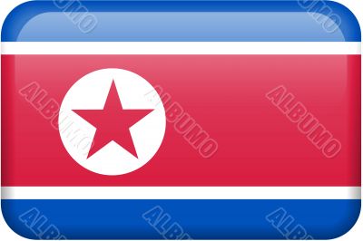 North Korea Flag Button