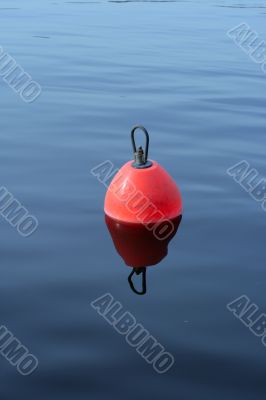 plastic buoy on the blue water