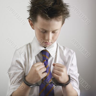Handcuffed boy