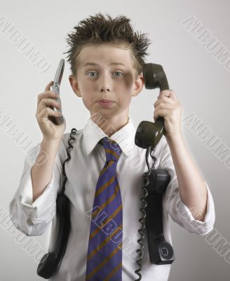 Boy with phones