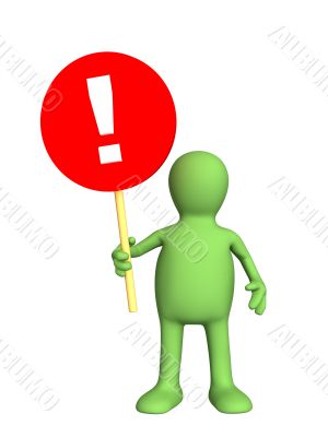 3d person - puppet a symbol holding in a hand 3d person - puppet a symbol holding in a hand