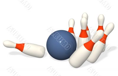 Bowl for bowling, brought down skittles