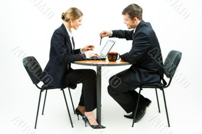 Business partners at work