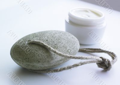 Pumice stone and lotion
