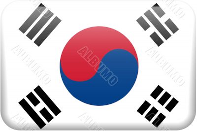 South Korea Flag Button