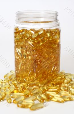 Glass pot without cover with gold boluses