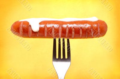 Sausage with mayonnaise Sausage with mayonnaise
