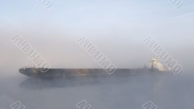 A ship in fog