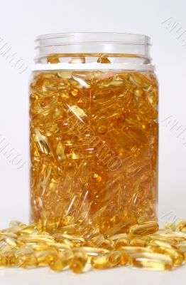 Glass pot without cover with gold boluses