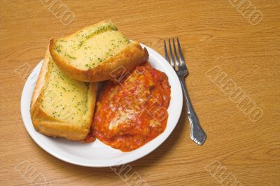 Lasagna and Garlic Bread