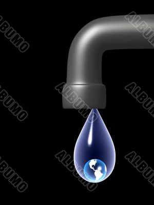 Earth in a drop of the water Earth in a drop of the water